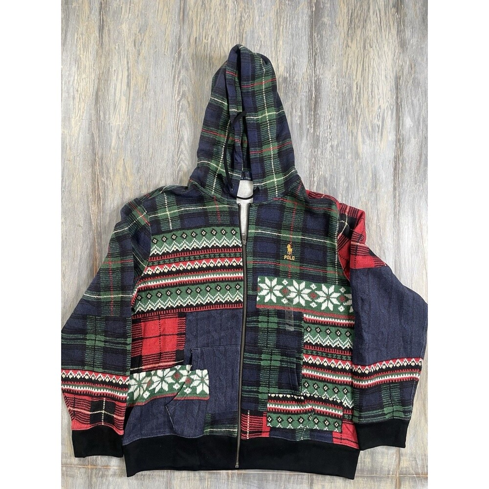 Polo Ralph Lauren Patchwork Plaid Fleece Hoodie